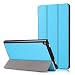 Produktbild E-Book Ledertasche Hülle, Für Amazon Kindle Fire HD 8 Zoll Tablet 6. Gen 2016/7. Gen 2017/8. Gen 2018 Intelligentes Ultradünne Schlaf/Wake Trifold PU-Ledertasche (Himmelblau)