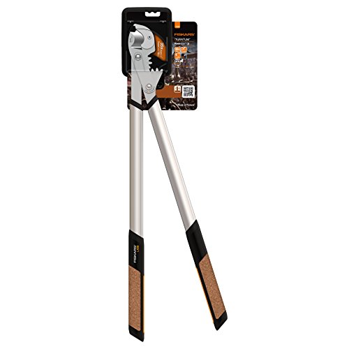 Fiskars Quantum Amboss-Getriebeastschere für trockene Zweige und Äste, Antihaftbeschichtet, Gehärteter Präzisionsstahl, Länge 80 cm, Schwarz/Orange, L109, 1001437 - 7