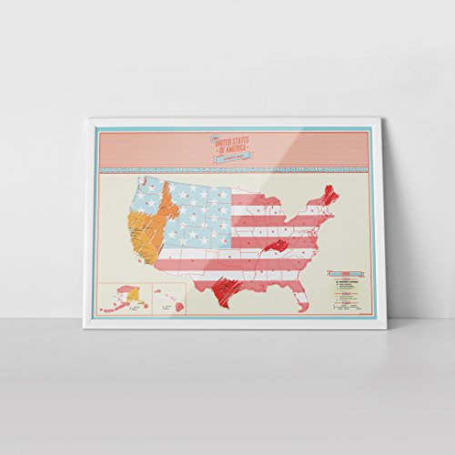 Luckies of London Rubbel- Weltkarte USA Ausgabe| individuell gestaltetes Poster mit Weltkarte - 6