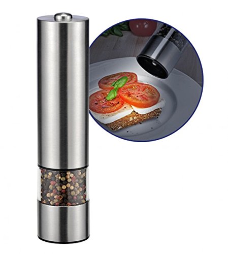 Gravidus elektrische Pfeffermühle Salzmühle Streuer Edelstahl - mit Keramikmahlwerk