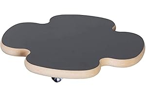 WAGNER DESIGN YOURSELF WAGNER Soporte con ruedas para plantas BLACK TRÉBOL Ø 33 x 4 cm I Carrito para flores para interior, MDF con revestimiento de melamina, negro I Carro para plantas I Capacidad de carga 100 kg- 20027601