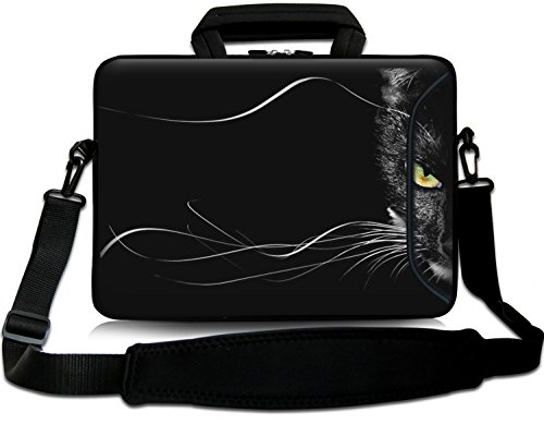 Sidorenko Designer Notebooktasche in zwei Größen erhältlich 15 Zoll - 15,6 Zoll / 17 Zoll - 17,3 Zoll // mit Tragegurt + Tragegriff inkl. Zusatzfach für Maus und Ladegerät an der Vorderseite der Tasche Laptoptasche Tragetasche Umhängetasche Bag