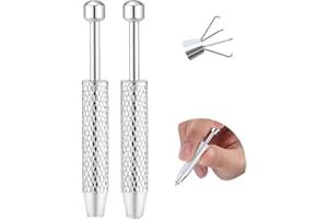 Trifletopia 2 Pcs Piercing Ball Grabber and Piercing Changing Tool - Stainless Steel 4-Prong Tweezers - Suitable for Jewelry Making, Small Parts Pickup, and Piercing Ball Screw Tool (Silver)