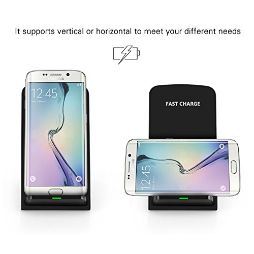 Moobom Fast Wireless Ladegerät, 2 Coil Qi Wireless Ladegerät für Samsung S7 / S7 Edge, S6 Edge Plus, Galaxy Note 5 und andere Qi-Enabled Geräte - 4