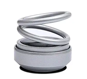 Auto_Smart_Look Double Loop Rotary Air Conditioner Dashboard Air Freshener Perfume for Tata Indica Vista - Silver