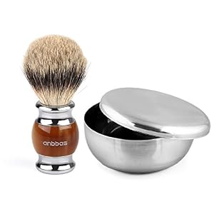 Anbbas Super Badger Brush and Shaving Bowl Stainless Steel 2 in 1 Shaving Set Gift for Men - Image 2