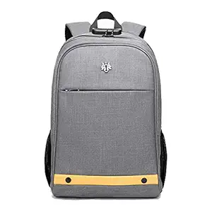 Hoteon Golden Wolf Laptop Backpack with Rain Cover, Anti-Theft Locker, fits up to 15.6 inches Laptop, USB Port, Earphone Port, Water Resistant (Light Grey)