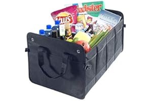 CB Präsentwerbung GmbH Kofferraumtasche aus Polyester mit stabilem Boden - Klappbox Kofferraumbox Faltbox Organizer Autobox Tasche Auto Kofferraum Zubehör (schwarz)