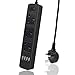 Price comparison product image Extension Lead with USB, 3 gang power strip with 4 usb charger, surge protector with Overload Protection, 2M black