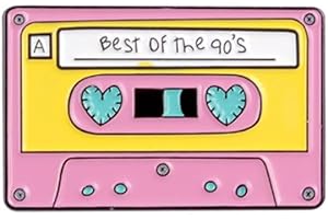 CLJ CHARLES LE JEUNE Pin's K7 1990 Jaune Et Rose "best Of The 90's" - Musique - qualité de finition - Epingle - Broche - Badge - PINS HUMOUR - ORIGINAUX