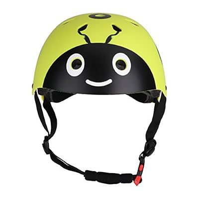 iiniim Casques de Sport Skateboard Vélo Cyclisme Enfants Fille Garçon ABS Imprimé à Motifs Scarabée Adorable Casque Réglable pour Protège Tête Jaune 48-54cm