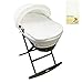 Dark Wicker Crib / Moses Basket With White Waffle Dressing PLUS Cocoa Deluxe Wooden Rocking Stand Includes High Quality 100% Combed Jersey Cotton White Fitted Sheet