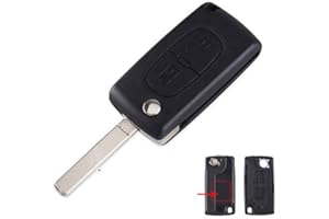 kuyuansu Funkschlüssel-Gehäuse für Peugeot 207 307 308 407 607 807 für Citroen C2 C3 C4 C5 C6 Klapp-Autoschlüsselgehäuse mit 2 Tasten und 3 Tasten(2 Tasten, VA2-Klingen-CE0523)