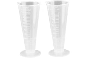 LIPFER 2pcs 100 De Tazas De Medición De Plástico Industria Química Transparente Laboratorio De Contenedores De Escala De Líquido Copias De Medición De Cocina