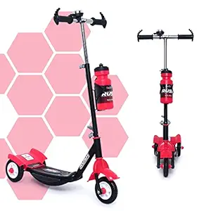 FunRide Kids Scooter - Rush Three Wheel Kick Scooters for Boys and Girls with Sipper, Bell, Adjustable Height and Rear Brake - 3 Wheels Skate for Age 3 -10 Years