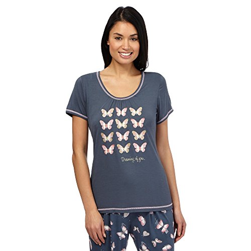 Gorgeous Dd+ Womens Dark Grey Butterfly Print Size Dd-G Pyjama Top 10