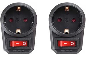 ELAELA adaptador 1 toma con interruptor,enchufe color negro (2 unds)