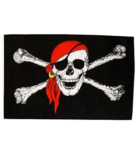 Piratenflagge Mit Rotem Kopftuch-Muster – 30x45 Cm, Wetterfest & Ideal Für Garten, Party & Dekoration