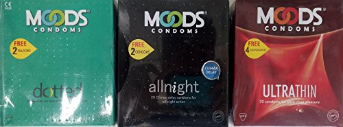 Moods Ultrathin Dotted Condoms, 60 Pieces (Multicolour) RS.230 (45.00% Off) - Amazon