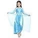 Price comparison product image Katara - Girls Fancy Dress, Frozen Princess Elsa Dress With Strass Snowflake and Diamond: Costume and Clothing for Parties, Weddings, Halloween and Dress Up - 7-8 years