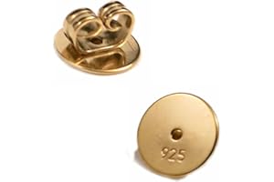 BEATE STOHR XXL Verschluss für Ohrstecker Gold Silber 925, 8mm Ohrmutter für große Ohrringe und große Ohrlöcher, Ohrringheber, Rückstecker, Gegenstecker, Ohrstopper, Butterfly Verschlüsse