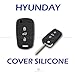 Produktbild Schale Cover in Silikon Farbe schwarz für Schutz Schale Fernbedienung Schlüssel 3 drei Tasten Auto Hyundai i10 i20 i30 ix35 ix20 Elantra