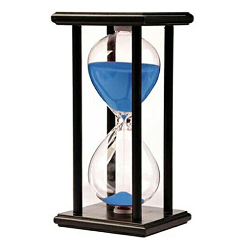 KKwell 15 Minute Blau Sand Schwarz Holz Rahmen Hourglass, Lernen & Spielzeit Sanduhr