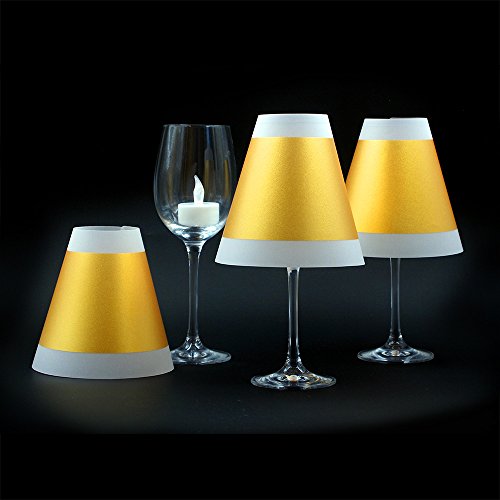 POETRY LIGHT · Goldene Lampenschirme für Weingläser mit Teelicht · aus Transparentpapier zum Zusammenstecken (3 x MIX (jede Sorte ein Mal)) - 7
