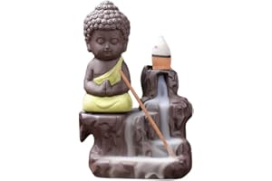 Mayco Bell mały mnich piec kadzidło porcelanowy ceramiczny uchwyt na kadzidło przepływ wsteczny kadzidło stożek pałeczki uchwyt (żółty)