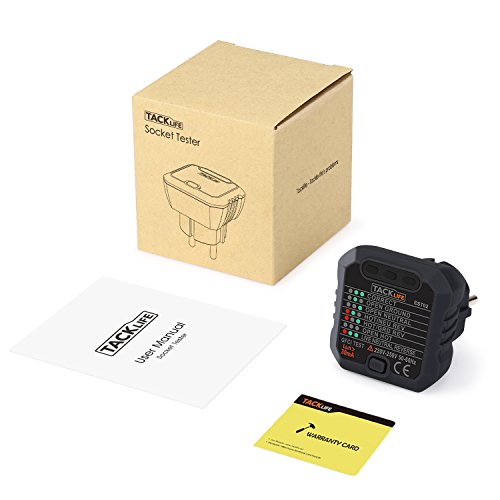 Tacklife EST02 Avanzado comprobador de enchufes, testeador del cableado