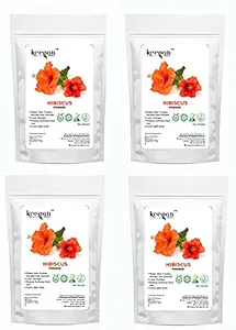 Keegan HERBAL 100% Natural and Pure HIBISCUS Powder For Skin and Hair care 100gm Pouch (100gmx4)