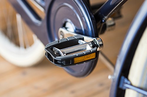 AARON City Fahrradpedale mit hochwertiger Lagerung, Trekking Pedale und elegante / klassische City-Bike Fahrrad, Silber / Schwarz - 6