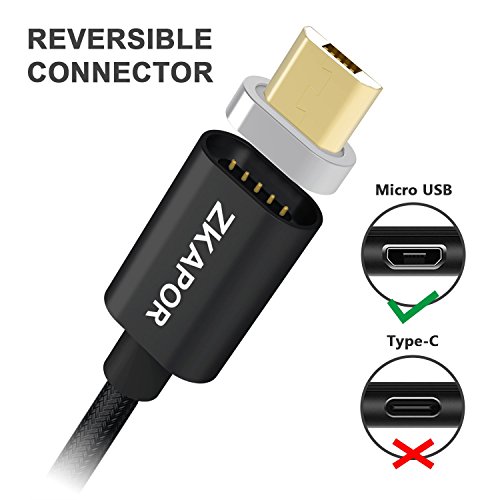 C  ble Micro USB de Chargeur Magn  tique  ZKAPOR  Lot de 2  1M  Magentic Charge et Synchro Donn  es en Nylon Tress   C  ble de Chargement Aimant   Micro USB pour Android Samsung Galaxy S7  S6  Xiaomi Redmi 5  5Plus  Honor 6X  Huawei  LG  Nexus  Kindle  Echo    