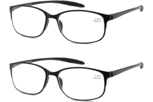 Mcoorn Gafas de Lectura Flexibles Ligeras (Pack 2), Anti Luz Azul para Mujer Hombre