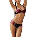 SOTW 2015 Sexy Padded Push UP Bikini Trikini Swimwear Swimsuit Jean Style, Red, M