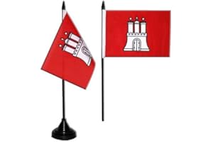 Flaggenfritze Tischflagge/Tischfahne Hamburg + gratis Aufkleber