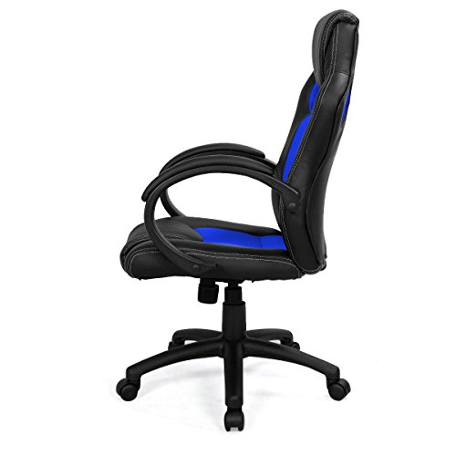 FDS Racing Office Chair Sports Gaming Executive Swivel Armchair (Blue)