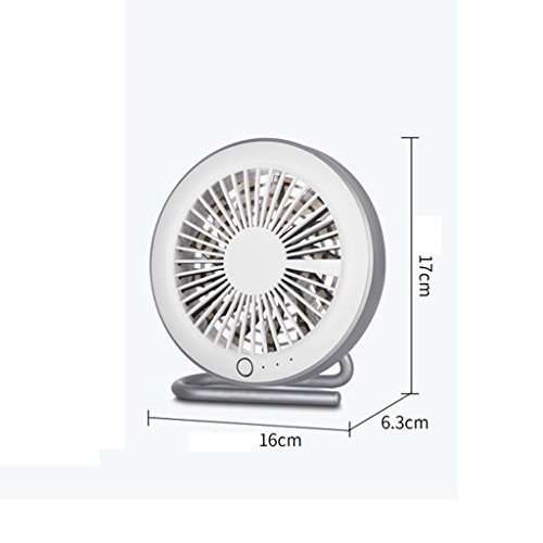 fan Mute Mini Rechargeable Student Dormitory Office Desktop Wind Children Small (Size: 16X6.3X17cm) - White