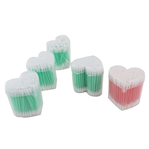 sourcingmap® Plastic Rod Makeup Tools Disposable Dual Head Cotton Swab 500 PCS