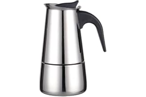 BULEVISITER Cafetière à moka en acier inoxydable, cafetière italienne, compatible avec les sources de chaleur à induction (200 ml)