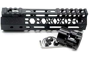 TRIROCK NSR Style Black 7 inches M-Lok Free Float AR15 handguard mlok Beveled Edge Fits .223/5.56 Rifles with Steel Barrel Nut