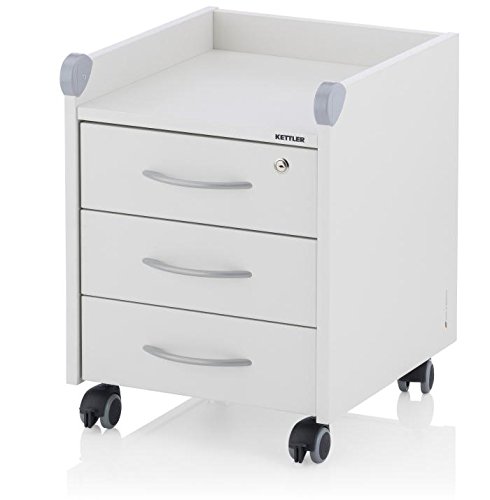 Kettler Rollcontainer Roll On Locked, Holz, Weiss, 42 x 54 x 46 cm