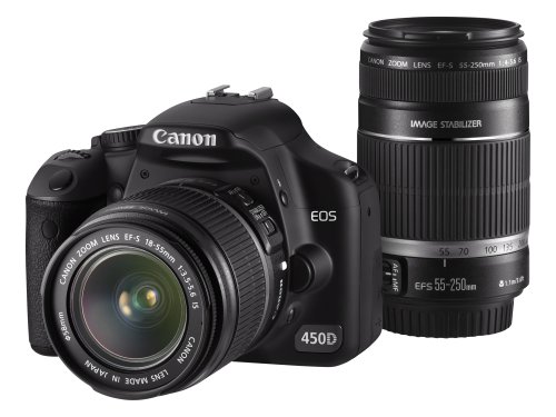Canon EOS 450D IS Double Zoom Kit (EOS 450D Camera, EF-S 18-55mm IS f/3.5-5.6 Lens & EF-S 55-250mm IS f/4.0-5.6 lens)