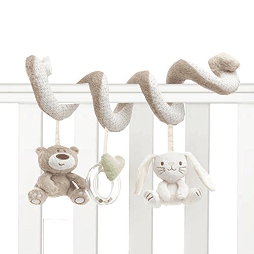 Silverskys(TM)Baby Rattle Bed Stroller Hanging Spiral Activity Rabbit Musical Mobile Bell Infant Educational Toys Rattles Baby Gift