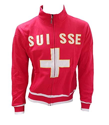 Vari - Sudadera para Hombre Suiza roja con Cremallera Ropa Suiza PS 05505 Rojo M