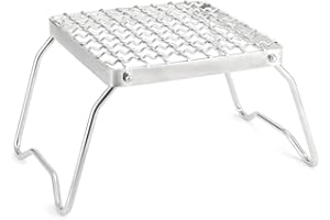 ARVALOLET Portable Cam Grill Compt ni Stainls Steel Campfire Chal Gas BBQ Grill Rk for Bkpking, Outdoor Hiking BBQ Stand, Folding Barbecue Grill for Picnics, Fishing