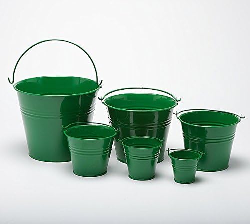 Pack of 5 Dark Green 8.5cm (3.3") Metal Buckets - Pots - Planters for sweet tree kits, plants, favours, storage (349C)