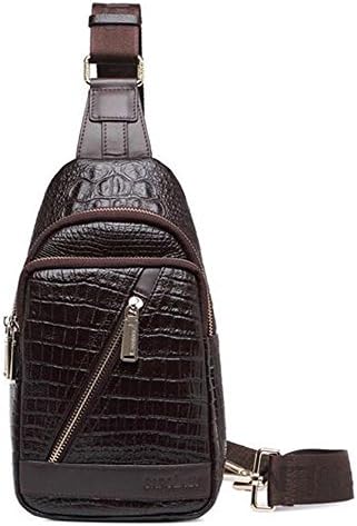 Gendi Men's Vintage Genuine Leather Shoulder Bag Sling Chest Bags Crossbody Hiking Satchel Cool Small Backpack Messenger Bag (Brown)