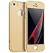 Produktbild AILZH kompatibel für HandyHülle iPhone 5/5S/5SE Hülle 360 Grad Schutzhülle PC Schale Anti-Schock Anti-Kratz Stoßfänger 360 Grad Full-Cover Case Matte Schutzkasten 3 in 1(Gold)