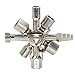 Produktbild 10 in 1 Universal Cross Control Cabinet Key Triangle Square Wrench für Train Electrical Cupboard Box Elevator Cabinet mit 1 Ketten-CNC-Schlüssel-Door Chrome.